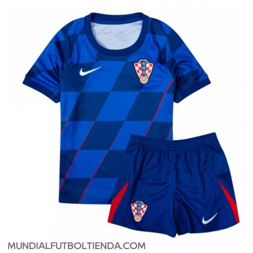 Camiseta Croacia Segunda Equipación Replica Eurocopa 2024 para niños mangas cortas (+ Pantalones cortos)